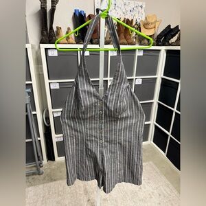 Love Tree Striped Halter Neck Romper